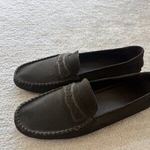 Bottega Veneta Men’s Suede Intrecciato Loafers - 42.5 (US Men's 9) - Truffle